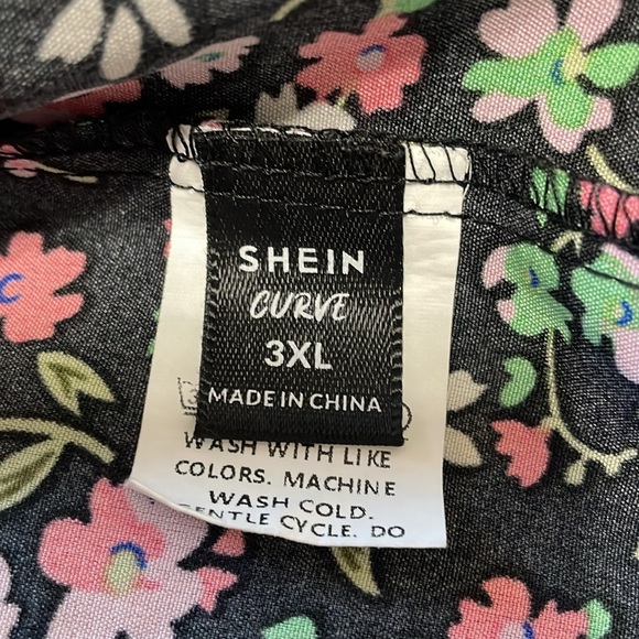 Shein Curve 3XL floral bandeau blouse with flowy bottom - Picture 5 of 9